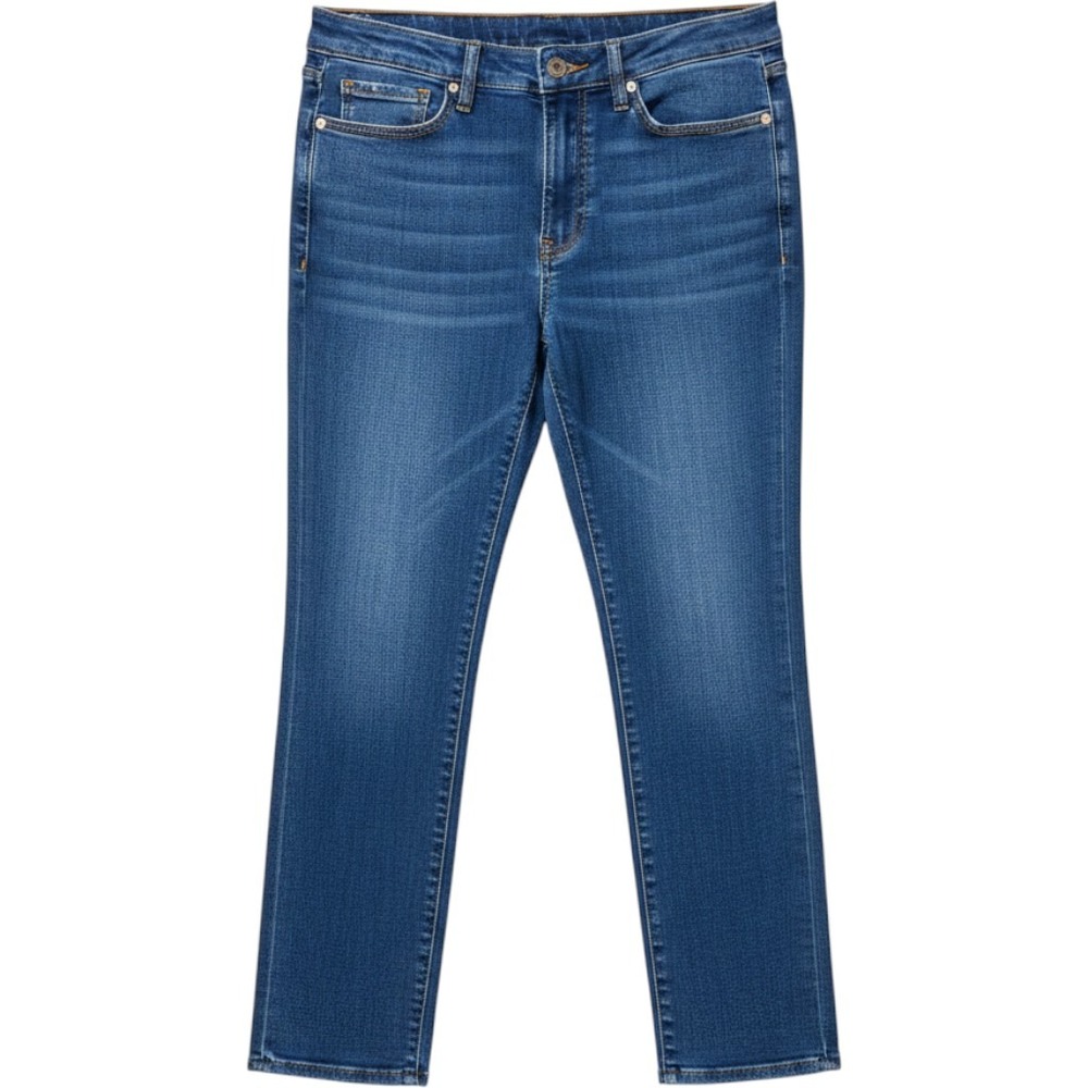Good American Pull On Straight Jeans Indigo Blue High Rise XL GLS478T Stretch